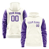 Custom Cream Light Purple Hoodie