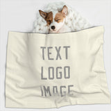 Custom Cream Gray Pet Blanket