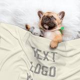 Custom Cream Gray Pet Blanket