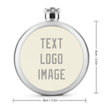 Custom Cream Gray Hip Flask