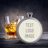 Custom Cream Gray Hip Flask