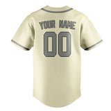 Custom Cream & Gray Colors Design Sports Baseball Jersey
