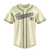 Custom Cream & Gray Colors Design Sports Baseball Jersey