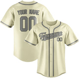 Custom Cream & Gray Colors Design Sports Baseball Jersey