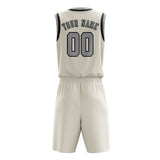 Custom Cream Gray Basketball Set