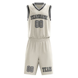 Custom Cream Gray Basketball Set