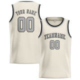 Custom Cream & Gray Colors Design Sports Basketball Jersey