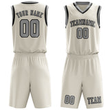Custom Cream Gray Basketball Set