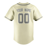 Custom Cream & Gray Colors Design Sports Baseball Jersey