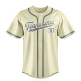 Custom Cream & Gray Colors Design Sports Baseball Jersey