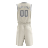 Custom Cream Gray Basketball Set
