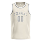 Custom Cream & Gray Colors Design Sports Basketball Jersey