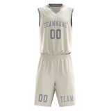 Custom Cream Gray Basketball Set