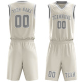 Custom Cream Gray Basketball Set
