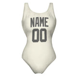 Custom Cream Dark Grey Swimsuit