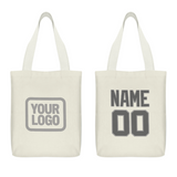Custom Cream Dark Grey Canvas Tote Bag