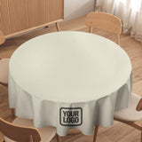 Custom Cream Dark Grey Round Table Cloth