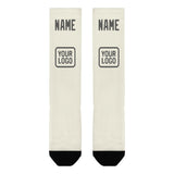 Custom Cream Dark Grey Knee-High Sock