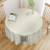 Custom Cream Dark Grey Round Table Cloth