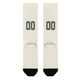 Custom Cream Dark Grey Knee-High Sock