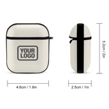 Custom Cream Dark Grey AirPods Case