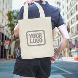 Custom Cream Dark Grey Canvas Tote Bag