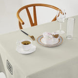 Custom Cream Gray Square Table Cloth