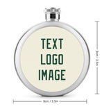 Custom Cream Green Hip Flask