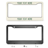 Custom Cream Green License Plate Frame