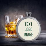 Custom Cream Green Hip Flask