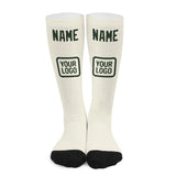 Custom Cream Dark Green Knee-High Sock