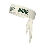 Custom Cream Dark Green Headband