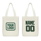 Custom Cream Dark Green Canvas Tote Bag