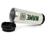 Custom Cream Dark Green Stainless Steel Water Cup