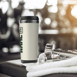 Custom Cream Dark Green Stainless Steel Water Cup