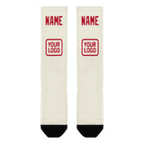 Custom Cream Red Knee-High Sock