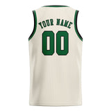 Custom Cream & Green Colors Design Sports Basketball Jersey