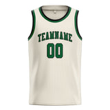 Custom Cream & Green Colors Design Sports Basketball Jersey