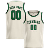 Custom Cream & Green Colors Design Sports Basketball Jersey