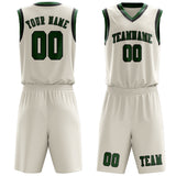 Custom Cream Green Basketball Set