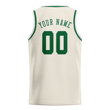Custom Cream & Green Colors Design Sports Basketball Jersey