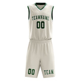 Custom Cream Green Basketball Set