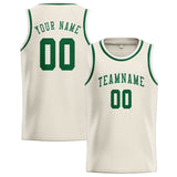 Custom Cream & Green Colors Design Sports Basketball Jersey