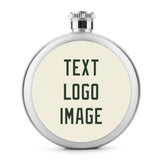 Custom Cream Dark Green Hip Flask