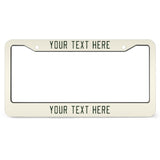 Custom Cream Dark Green License Plate Frame
