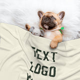 Custom Cream Dark Green Pet Blanket