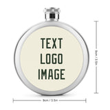 Custom Cream Dark Green Hip Flask