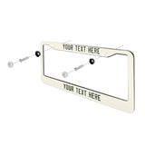 Custom Cream Dark Green License Plate Frame