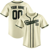 Custom Cream & Dark Green Colors Design Sports Baseball Jersey
