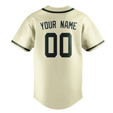 Custom Cream & Dark Green Colors Design Sports Baseball Jersey